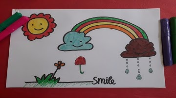 Drawing and Coloring Rainbow so cute - Vẽ Cầu Vồng cùng bé