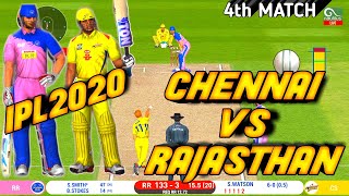 IPL 2020-CHENNAI SUPER KINGS VS RAJASTHAN ROYALS 4TH MATCH HIGHLIGHTS IN Real Cricket™ 20 |CSK VS RR