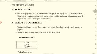 Tari̇h 5.Vi̇deo Tari̇hte Yöntemler Ve Tari̇h Yazimi Çeşi̇tleri̇