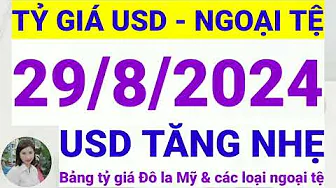 Tỷ giá USD - Ngoại tệ hôm nay ngày 29 tháng 8 năm 2024 || Tỷ giá Đô la Mỹ hôm nay ngày 29/8/2024 thumbnail
