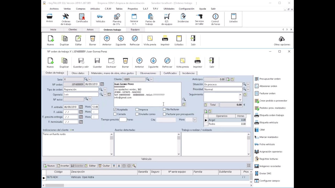 Programa para talleres de mecánica ✔ treyTALLER ✔ gratis