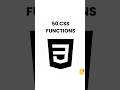 50 Must-Know CSS Functions You Can Deploy in Web Design! #html #css #functions #shorts #webroj