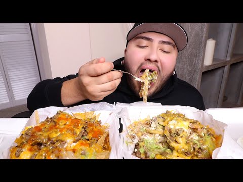 Carne Asada Fries & Nachos MUKBANG