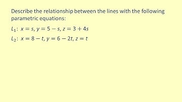 LO 40 Determine if two lines are parallel, intersecting or skew
