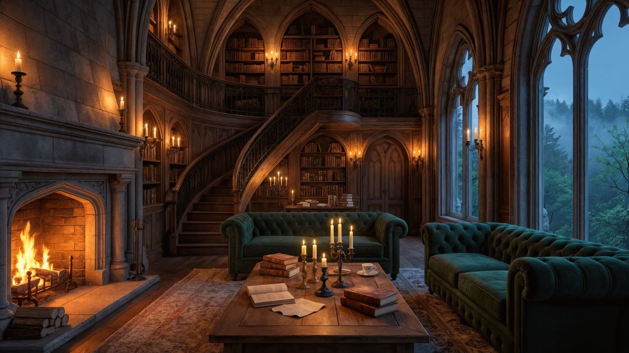 You’re Reading in an Ancient Gothic Library 🕯️ Haunting Violin Ambience