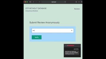 OTP Without Database - Anonymous Review System with WordPress using Javascript & PHP