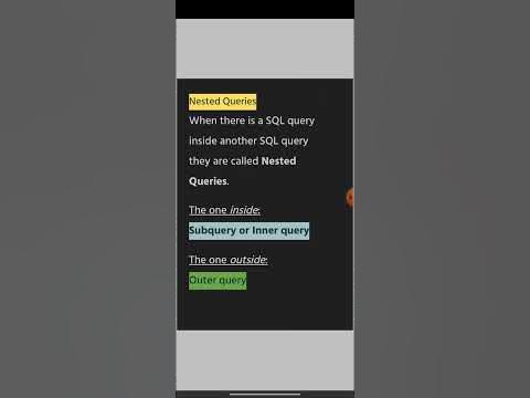 Nested Queries in SQL - YouTube