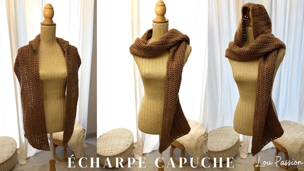 Tuto crochet : Écharpe à capuche facile pour débutants | Modèle chaud et tendance #loupassion #tuto