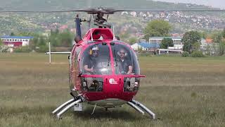 MBB BO-105 Startup & Takeoff at Budaörs Airfield, LHBS