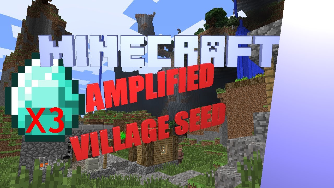 Minecraft 1.7 seed Spawn 100 blocks away from a amplified village + 3