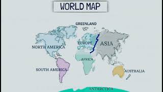 World Map: विश्व का मानचित्र , महासागर और अच्छांस और देशांतर रेखाएं #upsc #gk