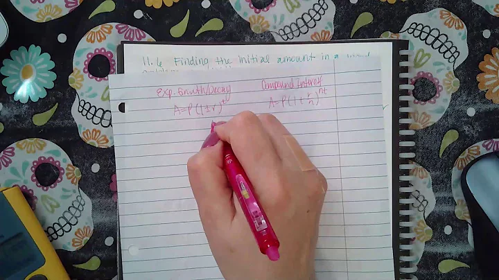 Ch 11 Sec 6 Finding the initial amount in a word problem on continuous compound interest