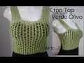 Crop Top  crochet Verde Olivo #blusascrochet #crochettutorial