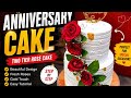 Red Rose Two Tier Cake Design Elegant | Anniversary Cake Decorating Tutorial | Step Rose Cake Design