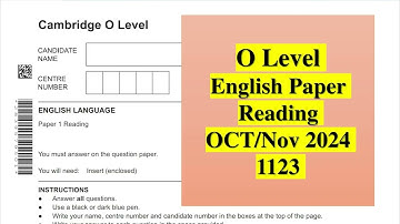 IGCSE -O Level English-Solved Paper 1-Reading 1123/11 Oct/Nov 2024|