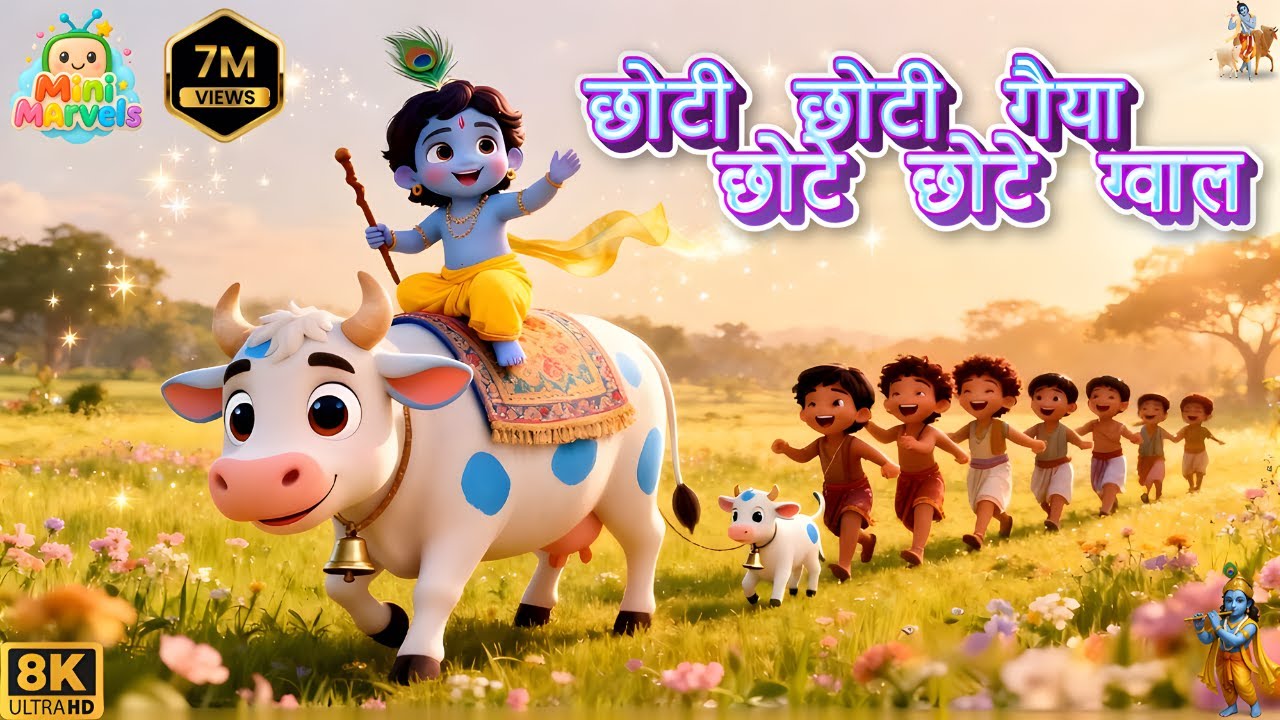 Choti Choti Gaiya Chote Chote Gwal | Hindi Rhymes | बाल गीत | Krishna Bhajan 