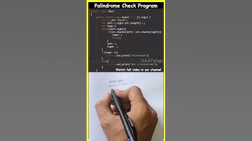 Palindrome program in java in Telugu #dsa #palindrome #coding #java #shorts