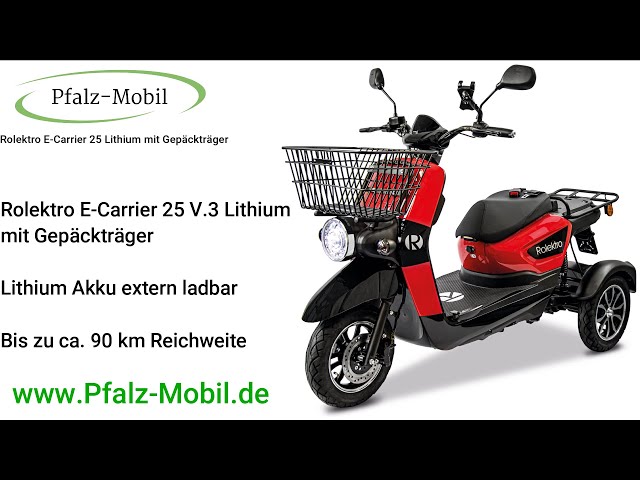 Rolektro E Carrier 25 km/h Lithium mit Gepäckträger | bis zu 90 km | Akku  extern ladbar - YouTube