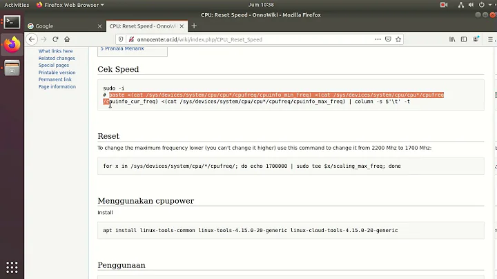 20200103 Linux CPU set max frequency