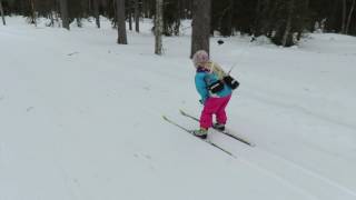 Flickbarnbarnet Åker Skidor