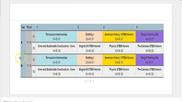 Schedules for 2017/2018