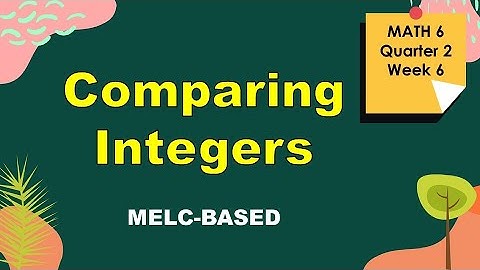 Comparing and Ordering Integers