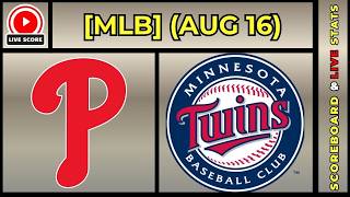 Philadelphia Phillies vs Minnesota Twins MLB Baseball August 16 2026 Live SCOREBOARD EN VIVO