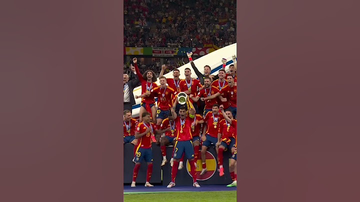 Spain lifting the Euro 2024 trophy after defeating England in the finals #EURO2024
