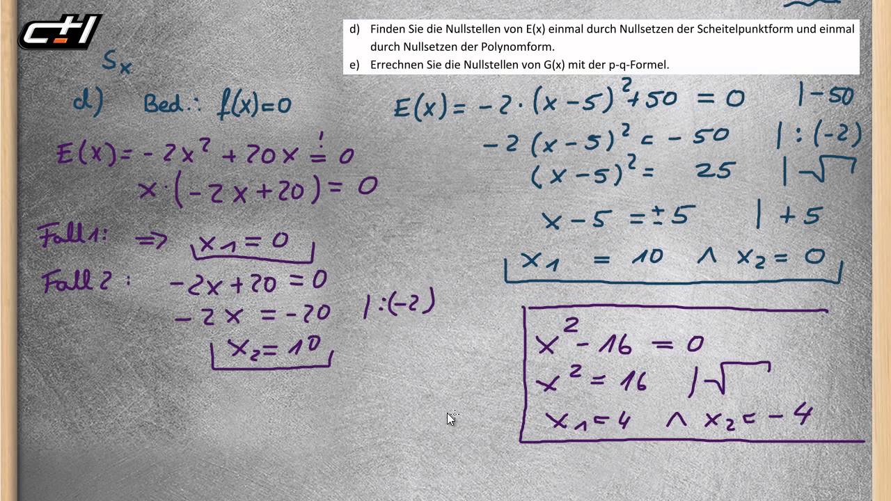 Nullstellen Berechnen Ausklammern