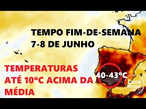Calor regressa em força! Temperaturas disparam no fim-de-semana, em especial domingo... - E as poeiras regressam... Previsão dias 7 e 8 de junho YouTube Video