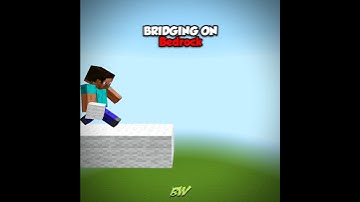 Bridging on JAva VS Bridging On Bedrock 💀|BladeWeb #minecraft #minecraftshorts #edit #trending