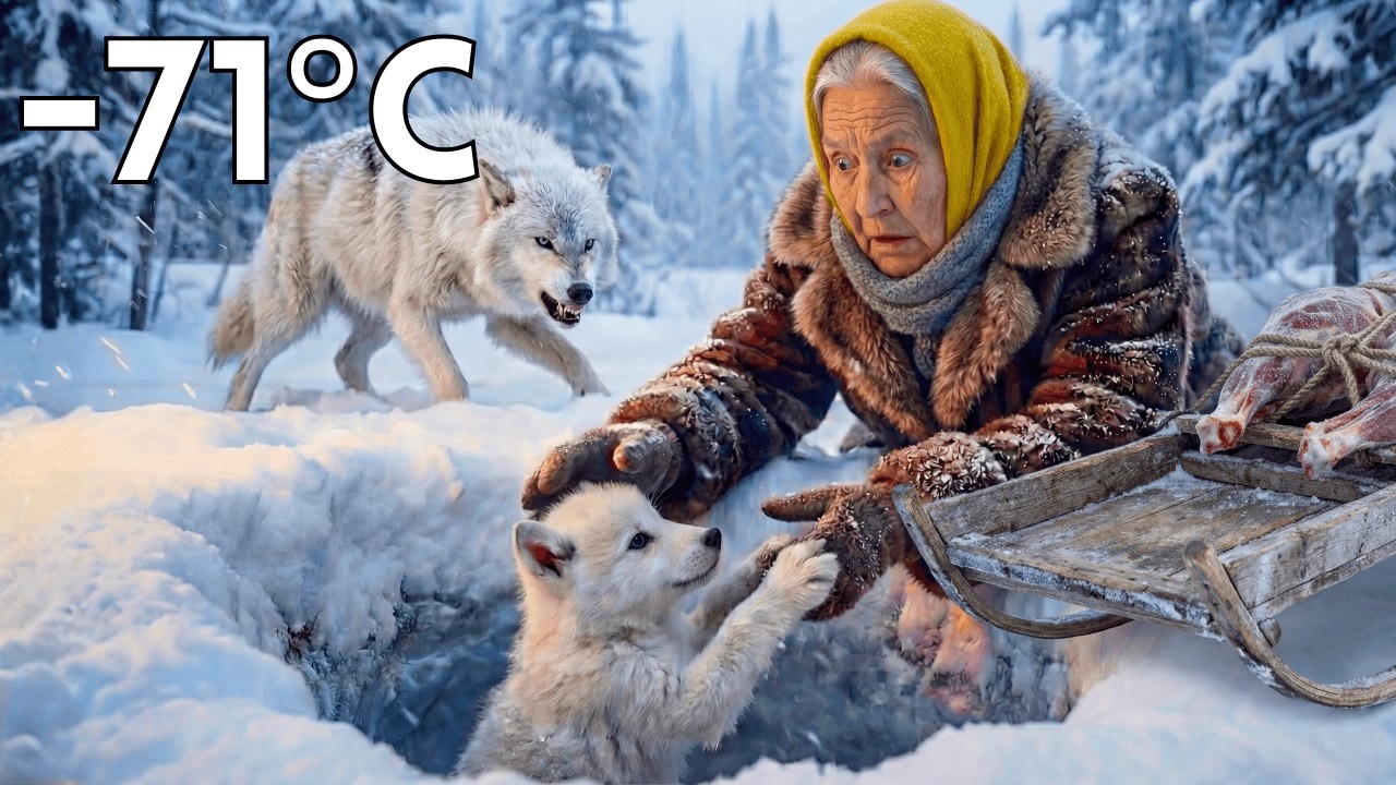 75-Летняя Женщина Спасает Белого Волчонка, Упавшего в Ледяную Яму ❄️🐺
