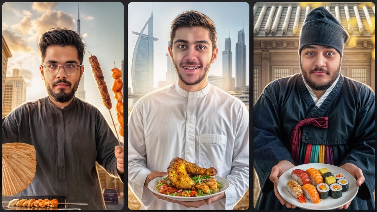 غذای کشور های مختلف رو خوردیم🍣🍜