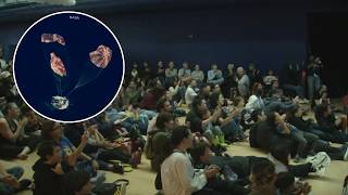 Bay Area fans celebrate Artemis II splashdown with a roar at Chabot Space Center in Oakland