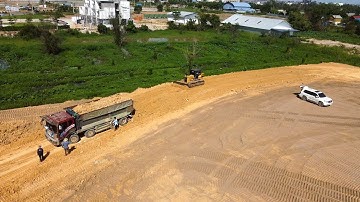 Excellent Operator Dozer working push Rock Building Foundation new Road & Truck 5TON Spreading Rock