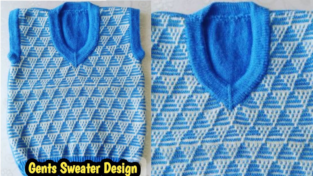 Gents sweater design | Easy Two Colour Sweater Pattern - YouTube