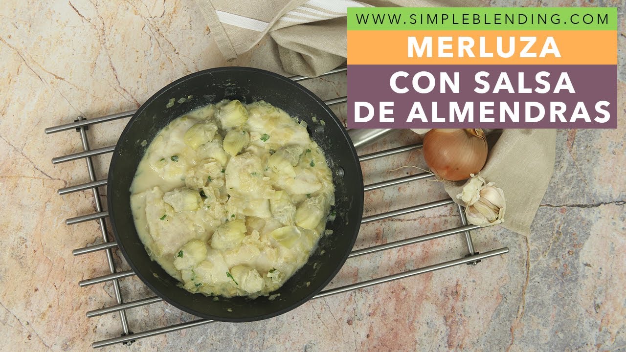MERLUZA CON SALSA DE ALMENDRAS | Merluza con alcachofas y almendra | Receta de pescado rápida