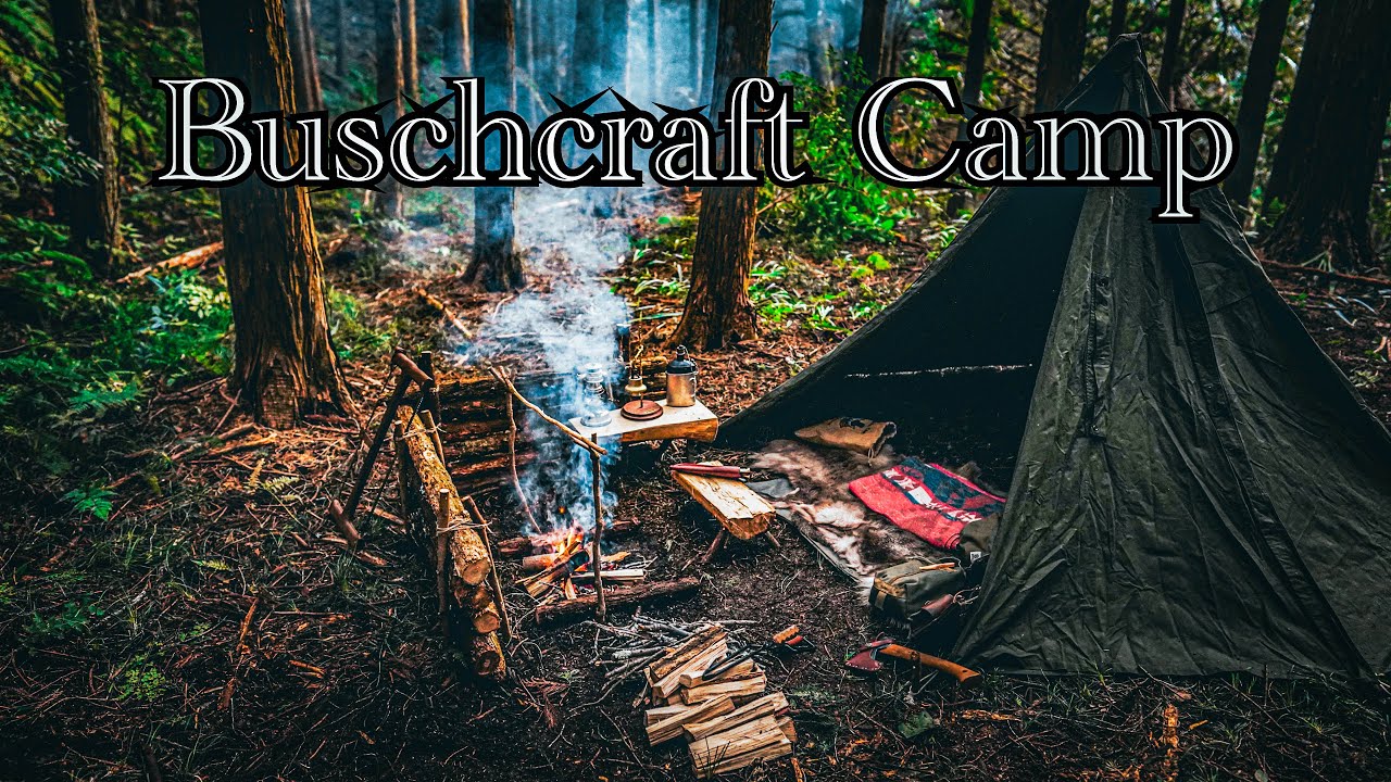 【秘密基地】野営地で古代のパンを作って食べる　ブッシュクラフト　自然の音【ASMR】