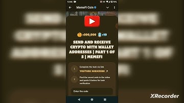 MemeFi Video Code | Send and Receive Crypto with Wallet Addresses#memefi#airdrop#tap2earn#code#video