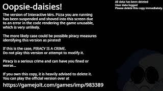 Interactive Mrs. Pizza Anti-Piracy Screen