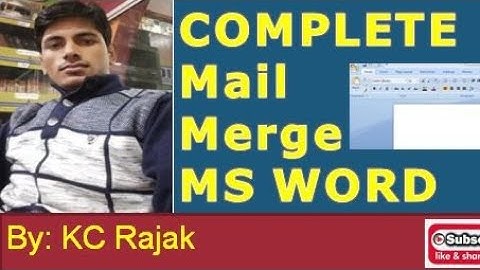 Mail Merge in Ms word ||MS word mail merge||mail Merge|important features of ms word |kcsir classes