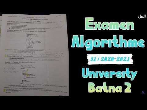 Examen Algorithme S1 Corrigé - Univ Batna 2 (2020/2021)