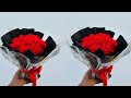 How to make viral rose bouquet with ribbon 🎀 || diy ribbon rose bouquet tutorial 😍handmade bouquet