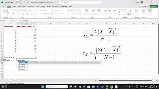 MS EXCEL   Calculating standard deviation Part 1