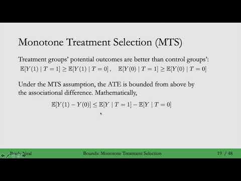 7.3 - Monotone Treatment Response and Monotone Treatment Selection