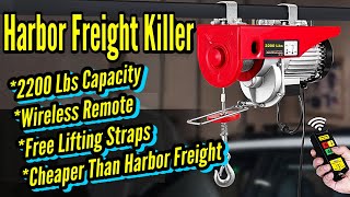 Electric Hoist with 2200lbs Capacity and Wireless Remote Better than Harbor Freight Electric Hoist