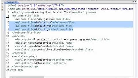 Deployment Descriptor for Guessing Game Servlet Edition