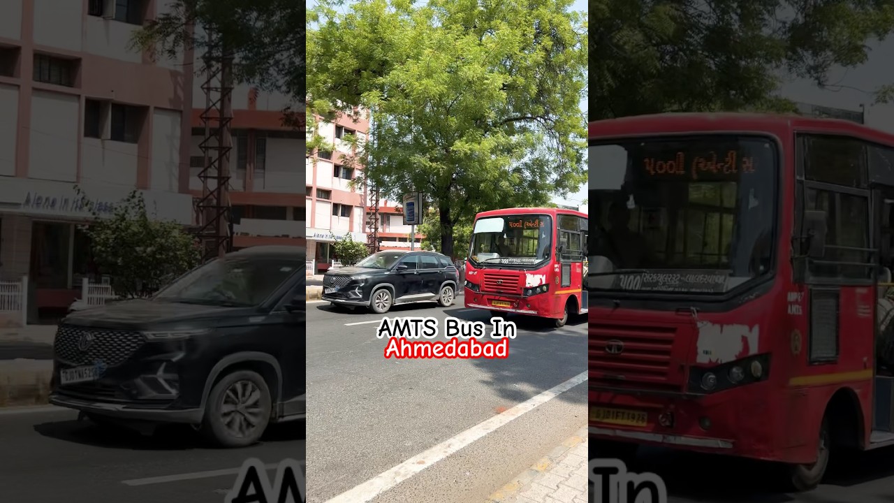 AMTS Bus In Ahmedabad | Bus Ride In India | Ashram Road 