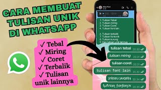 Cara membuat tulisan unik di whatsapp - tulisan miring tebal coret terbaru 2025