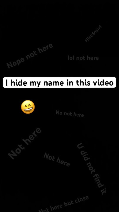 I hide my name in this video - YouTube